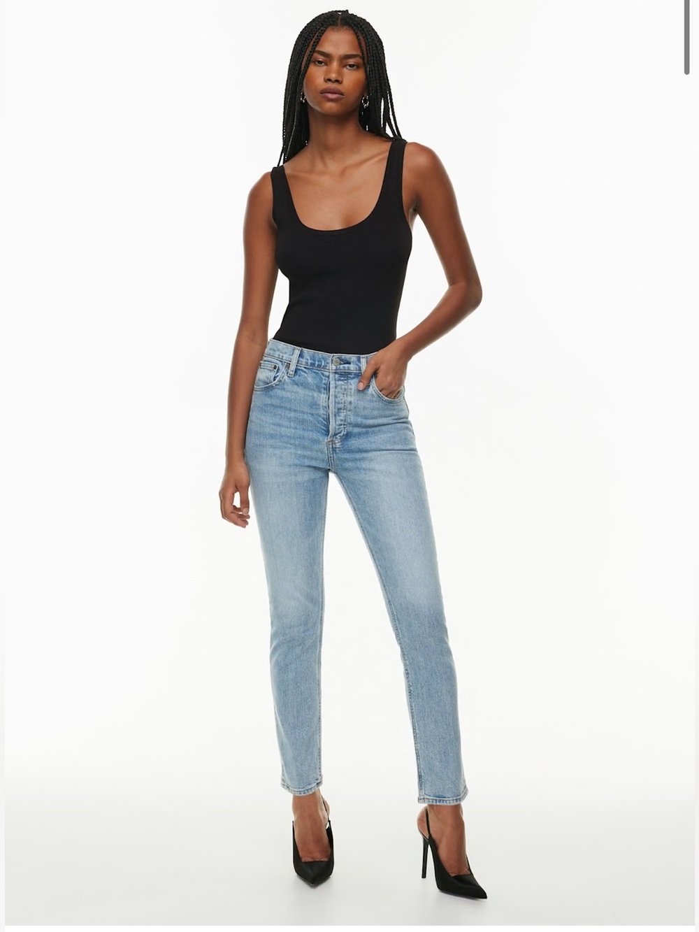 Aritzia Denim Forum The Yoko High Rise Slim Jeans Blue Size 25 Cotton